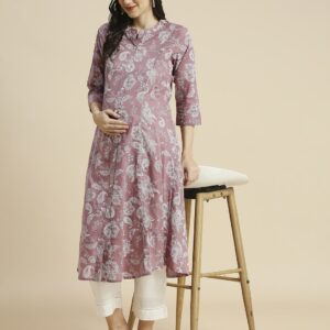 MomToBe Women's Rayon Calf Length Maternity Dress