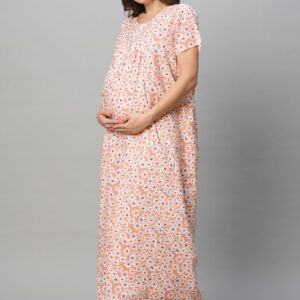 MomToBe Women's Cotton Maxi Length Feeding Nighty