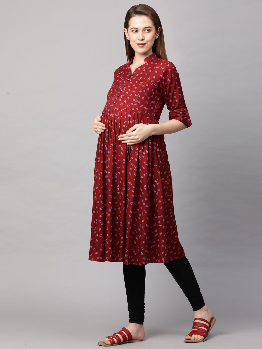 Buy UTKRISHTA Present Russel Net Knee Length Fully Stitched A-line Kurti  for Women & Girls on Jeans, Laggies, Pant, Jegging, Jogger's (X-Large, Red)  at Amazon.in