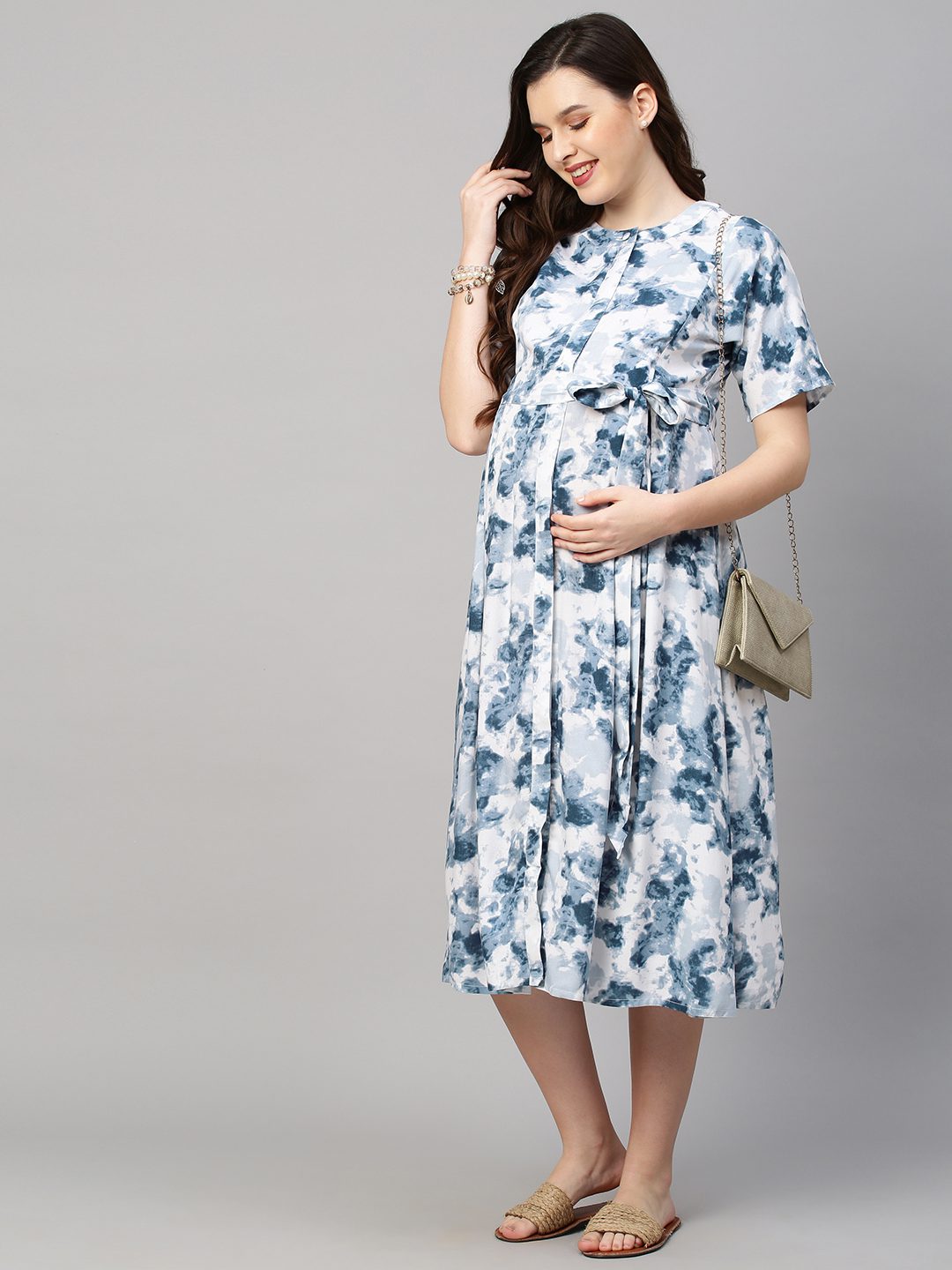 MomToBe Women's Rayon Knee Length Maternity Dress – Momtobe
